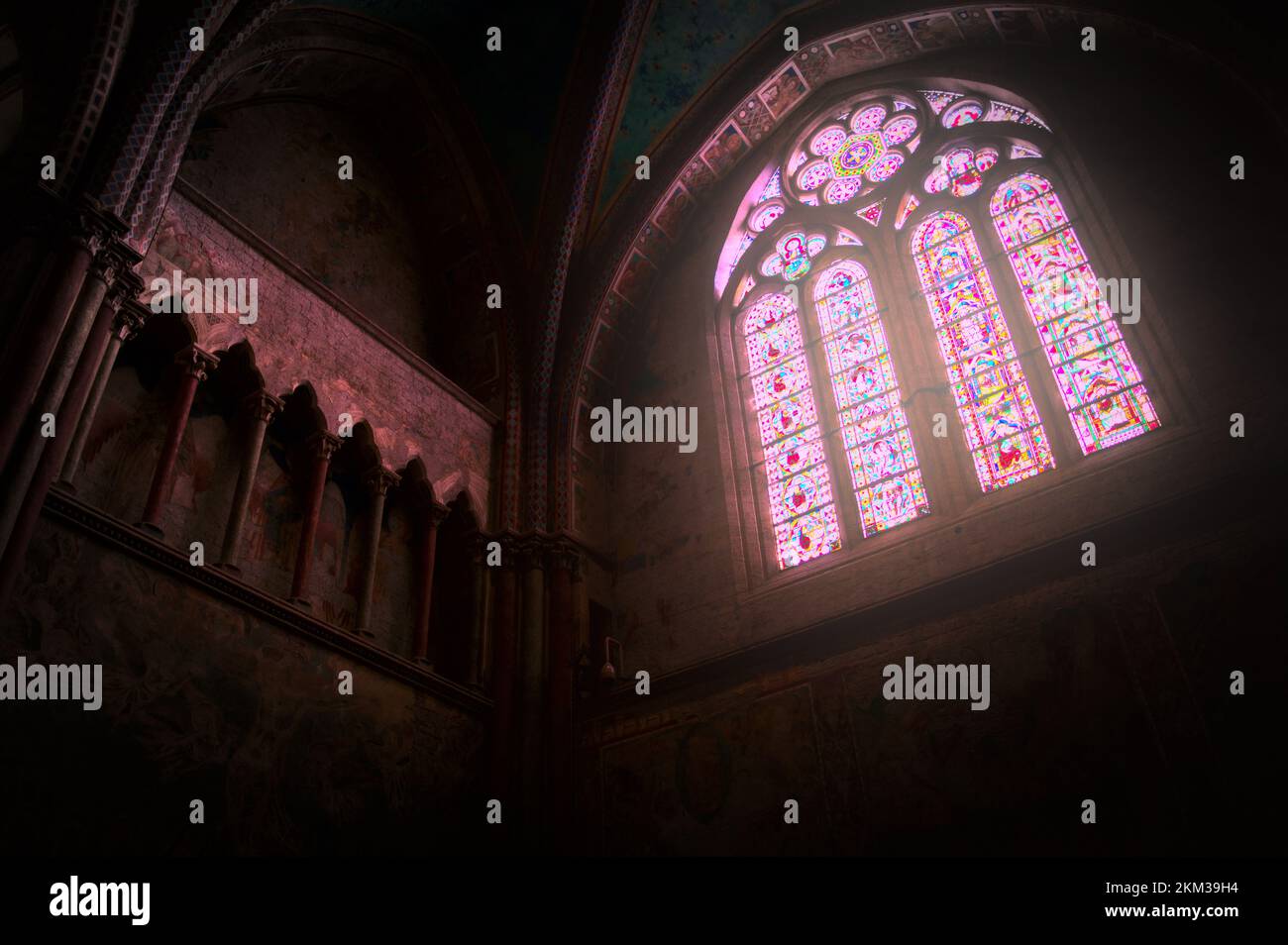 Intern of the basilica church of san francesco in Assisi, umbria, Italy Stock Photo