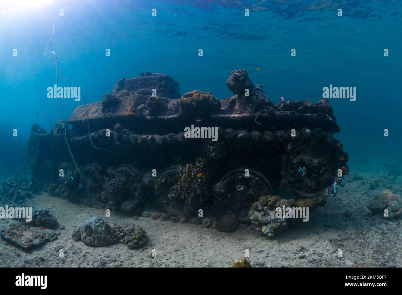 World war 2 tank underwater wreck Stock Photo Alamy