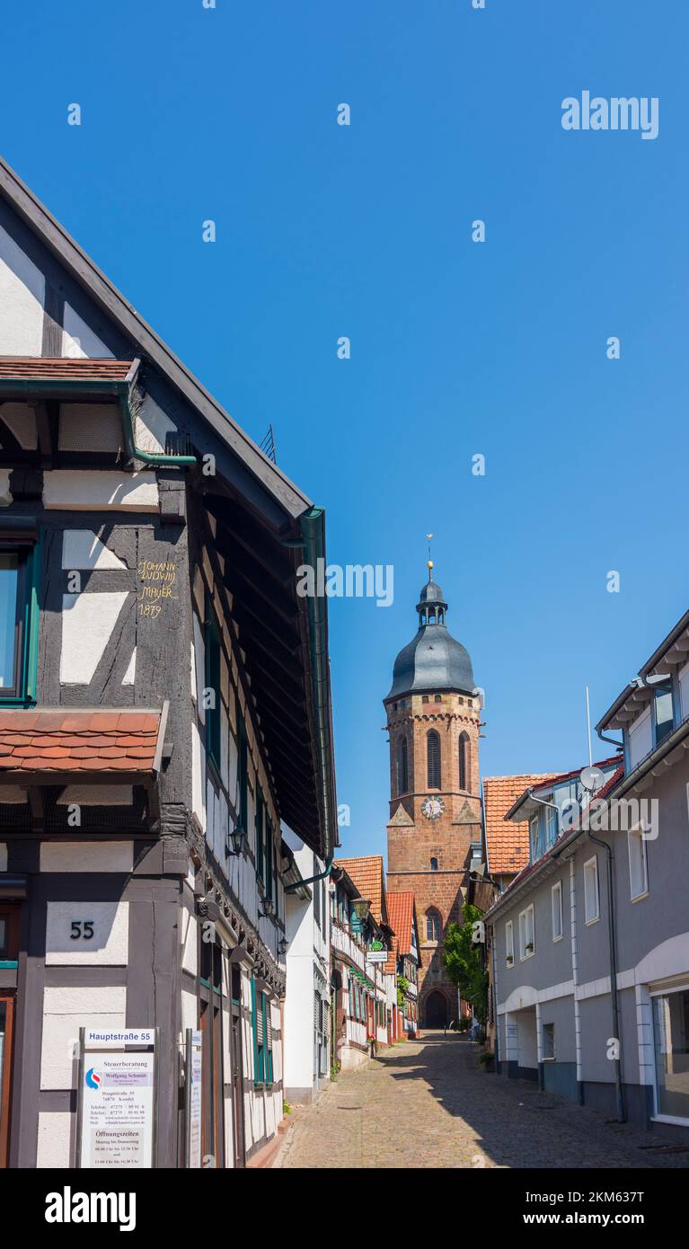 Kandel: alley Turmgasse, tower St.-Georgs-Turm in , Rheinland-Pfalz, Rhineland-Palatinate, Germany Stock Photo