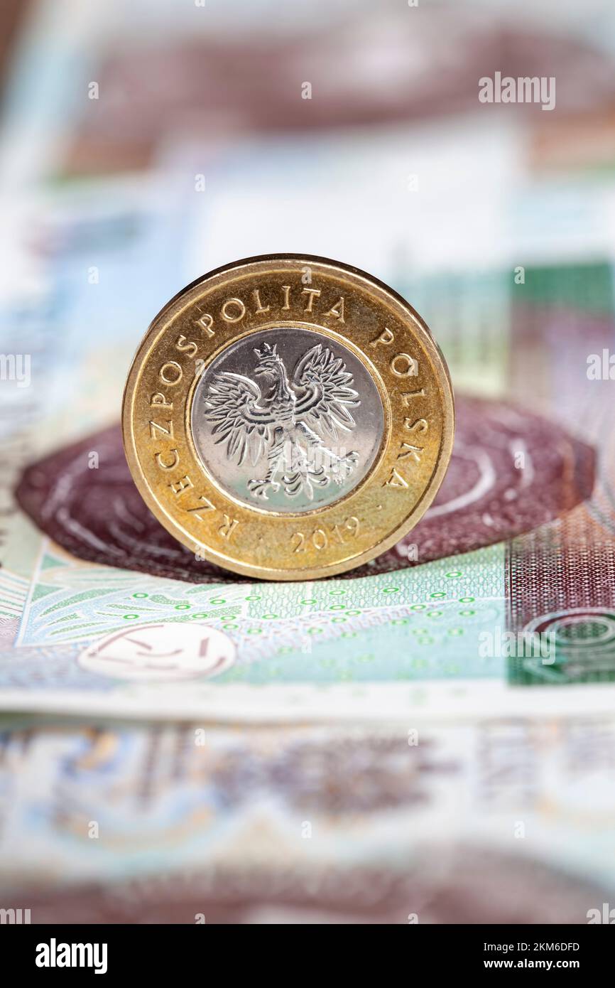 metal coins denominated in Polish zloty, real cash Polish coins are