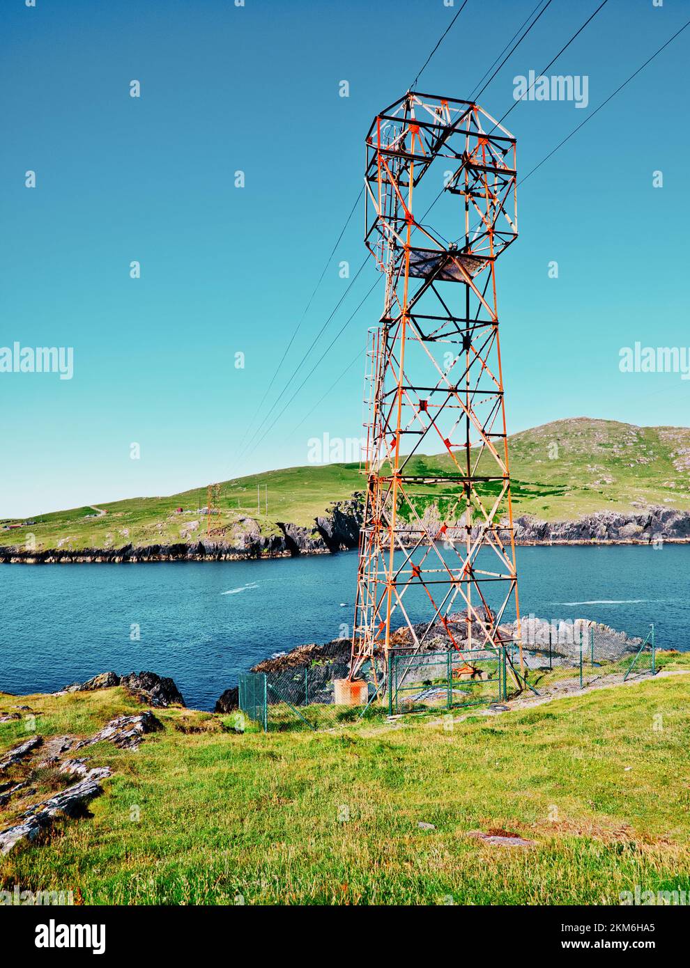 Pylon carrying Ireland's only cable car across Dursey Sound to Dursey