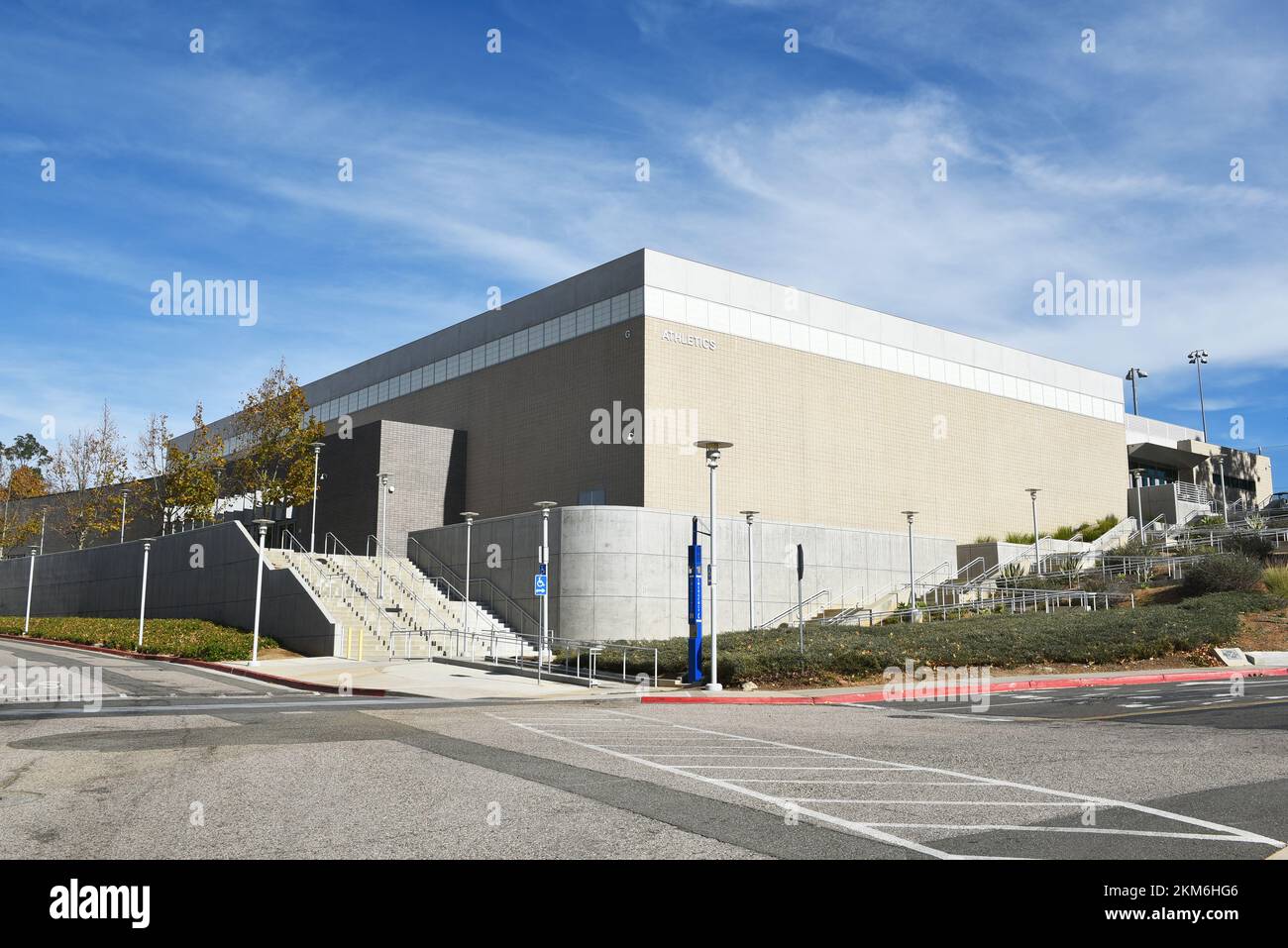 ORANGE, CALIFORNIA - 25 NOV 2022: The Athletics Building on the campus of Santiago Canyon College Stock Photo