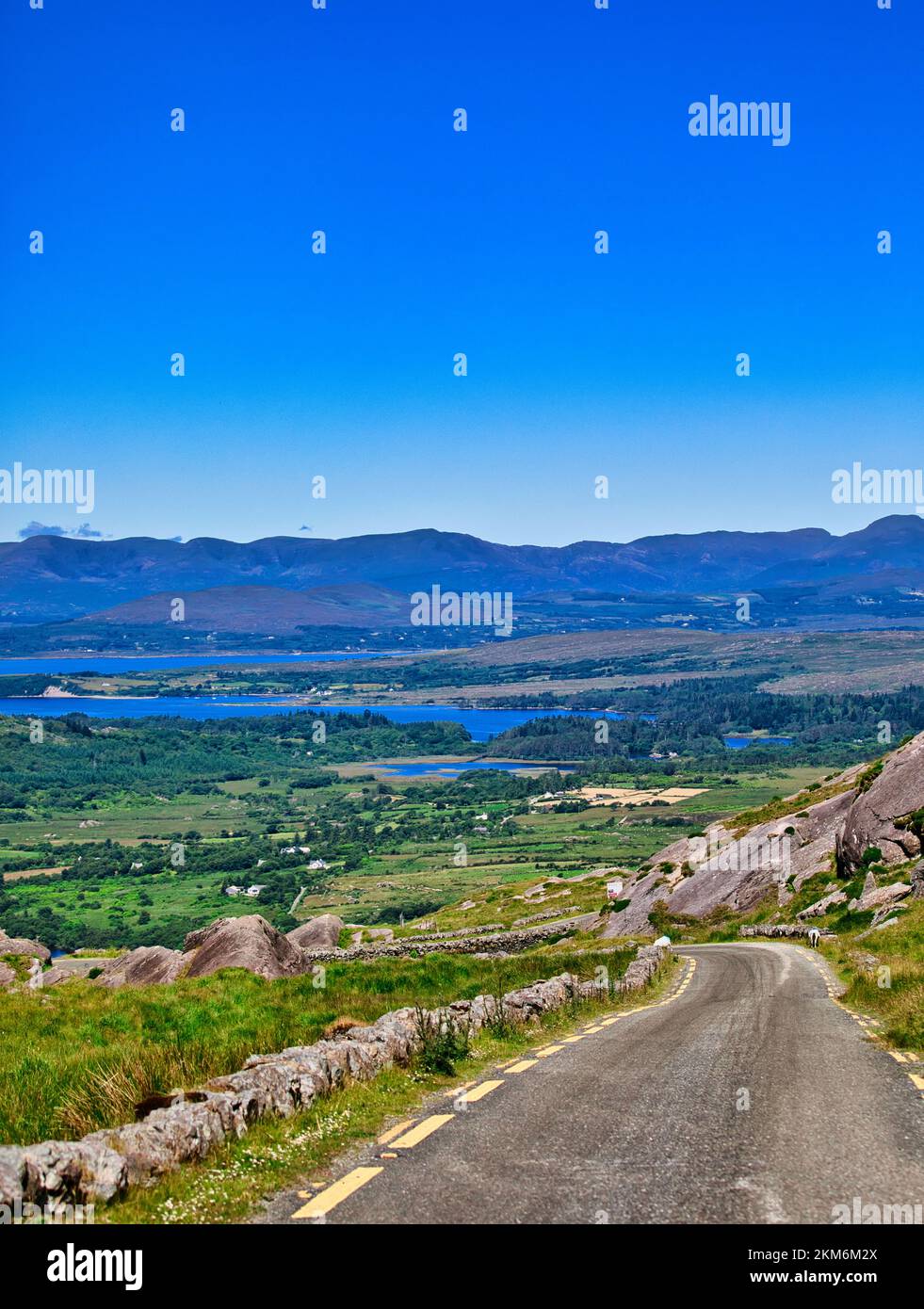 View from Healy Pass in the rugged Caha Mountains on the Wild Atlantic