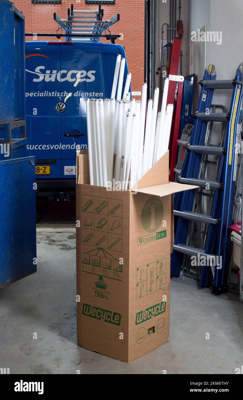 collecting and recycling old fluorescent tubes Holland vvbvanbree fotografie Stock Photo Alamy