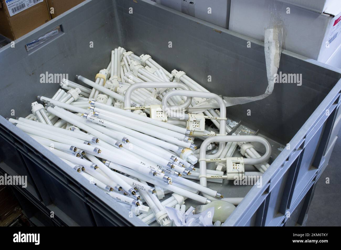collecting and recycling old fluorescent tubes Holland vvbvanbree fotografie Stock Photo Alamy