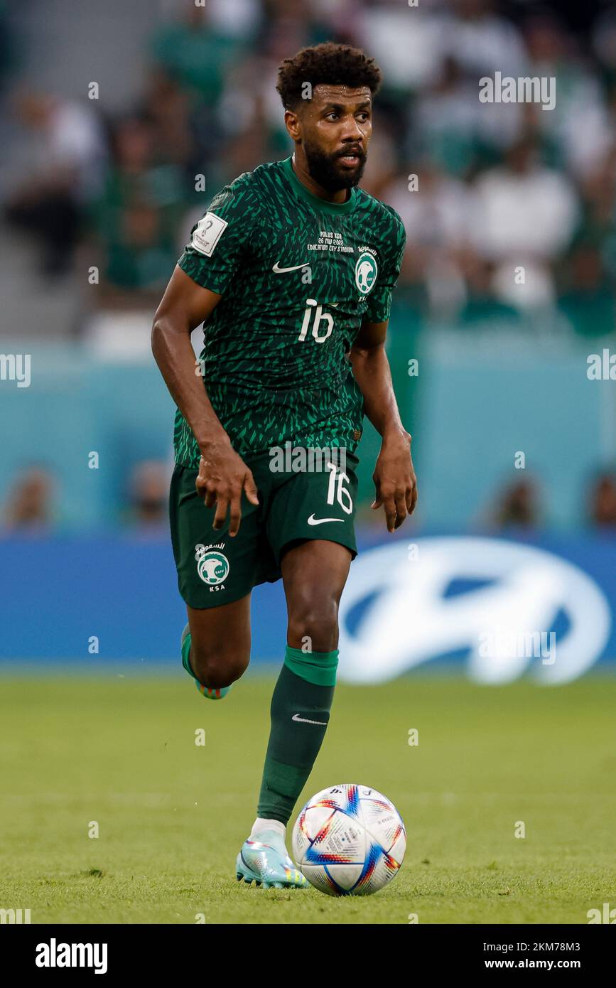 Doha, Qatar. 26th Nov, 2022. SAMI ALNAJI of Saudi Arabia during a match ...