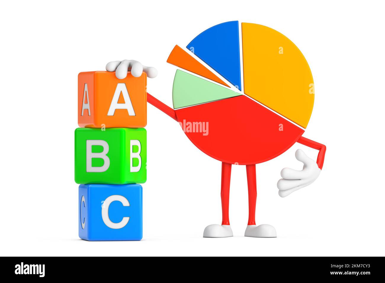 Info Graphics Business Pie Chart Character Person with Alphabet ABC ...
