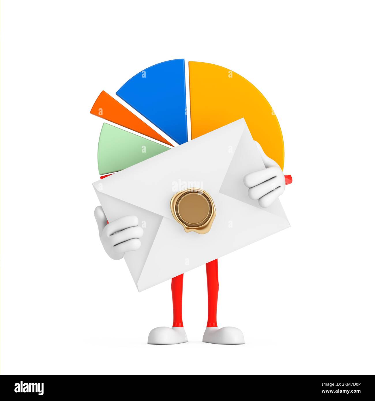 Info Graphics Business Pie Chart Character Person with White Blank