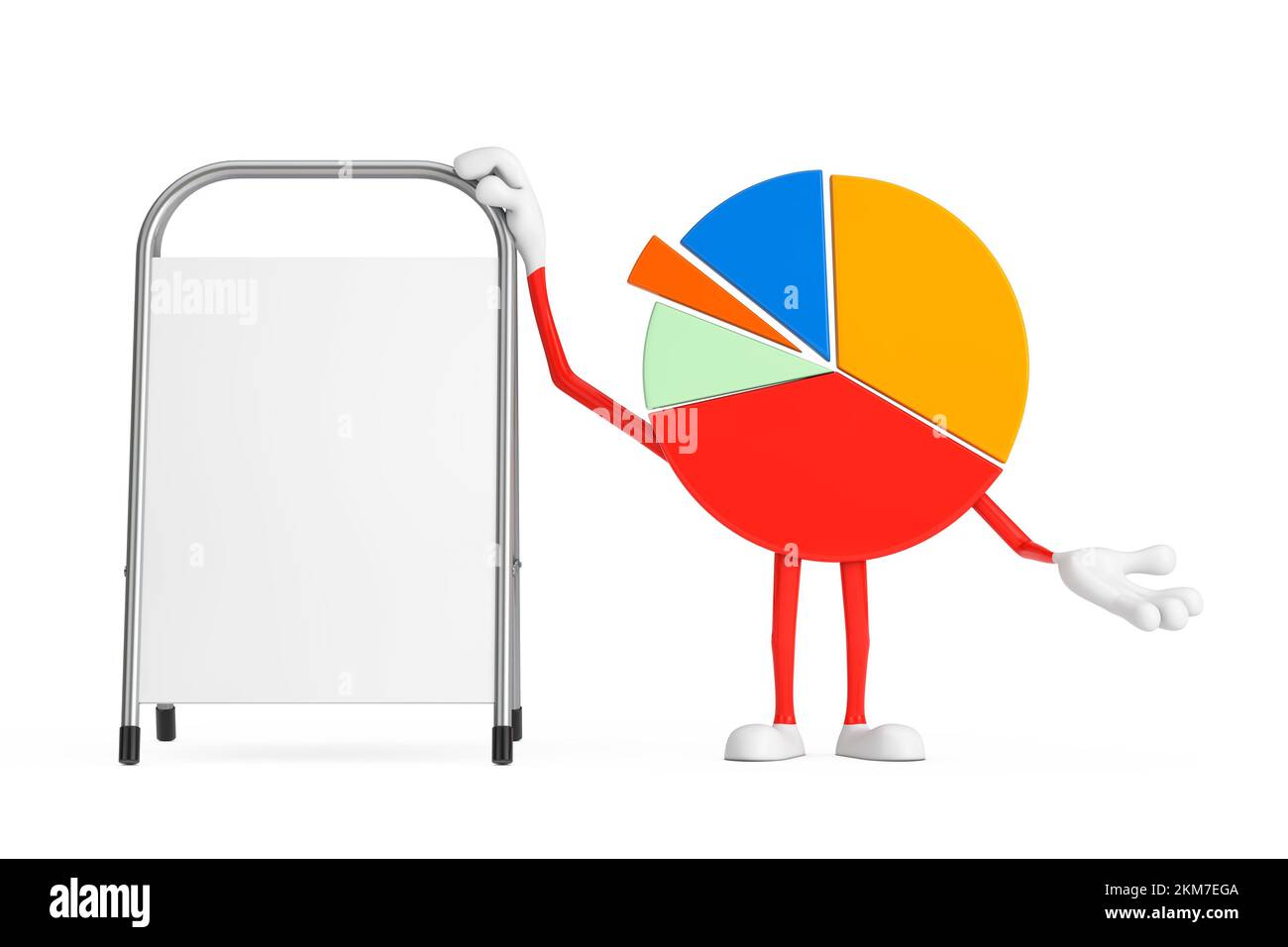 Info Graphics Business Pie Chart Character Person with White Blank