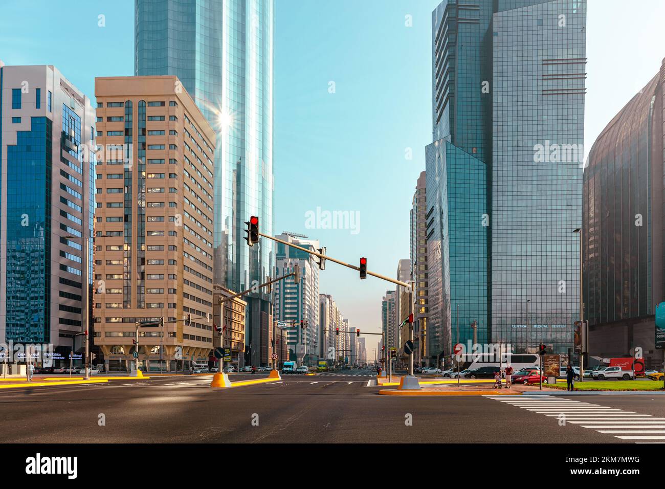 ABU DHABI, UAE NOVEMBER 13, 2022 Streets and Skyscrapers. Tall