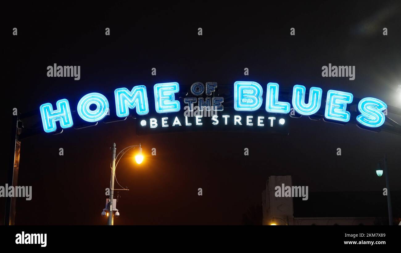 Beale Street in Memphis - the home of Blues and Rock Music and a ...