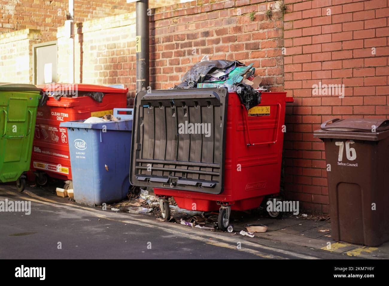 Shop waste disposal bins Stock Photo Alamy