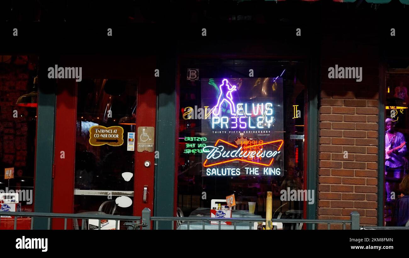 Beale Street in Memphis - the home of Blues and Rock Music and a ...