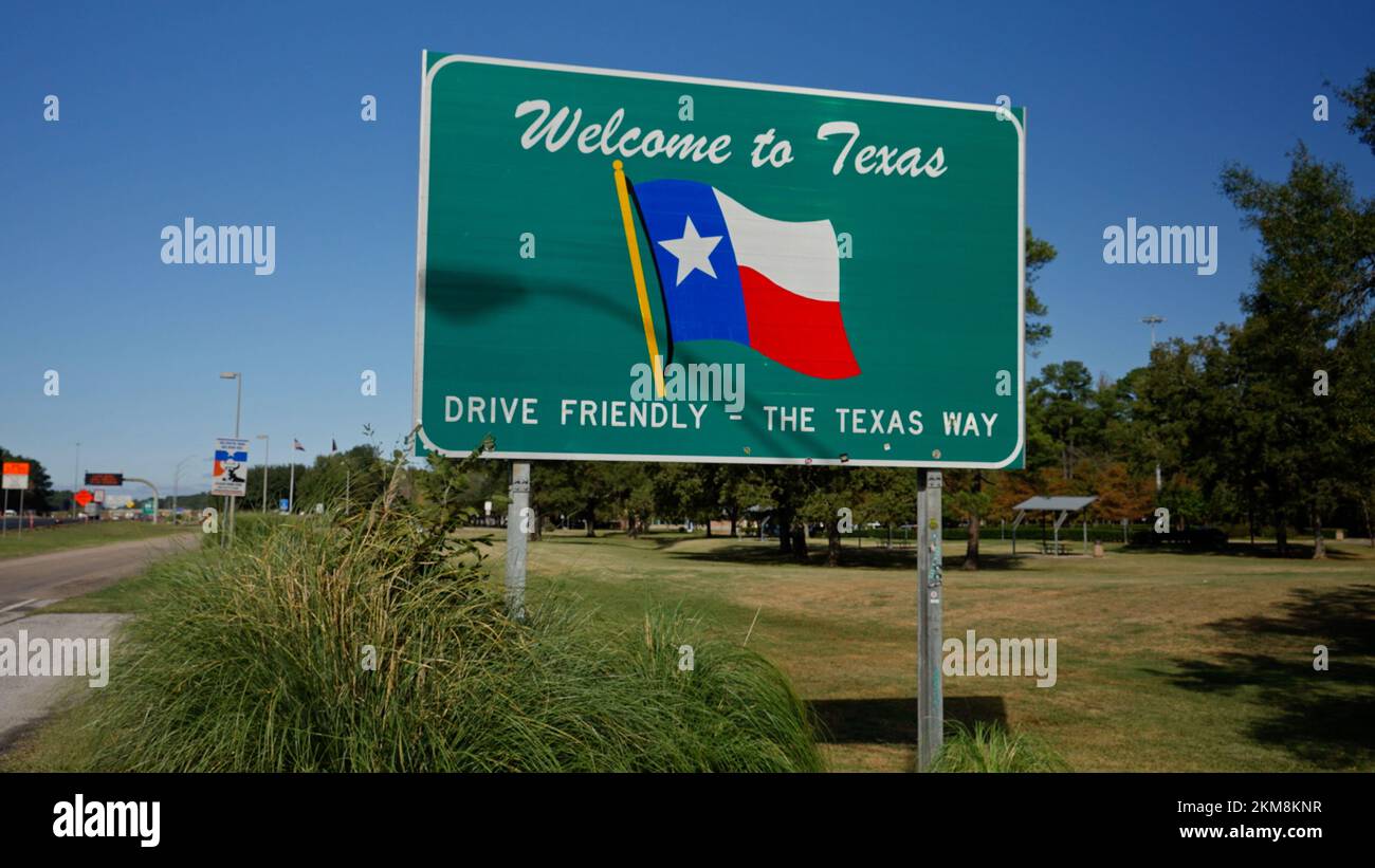 Welcome to city sign usa texas hi-res stock photography and images - Alamy