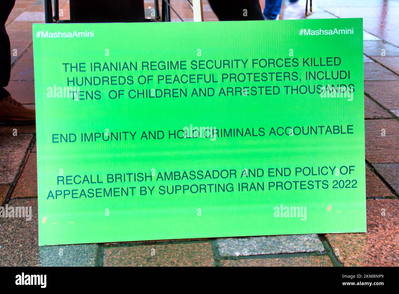 Glasgow, Scotland, UK 26th November, 2022. Iran protest against women's