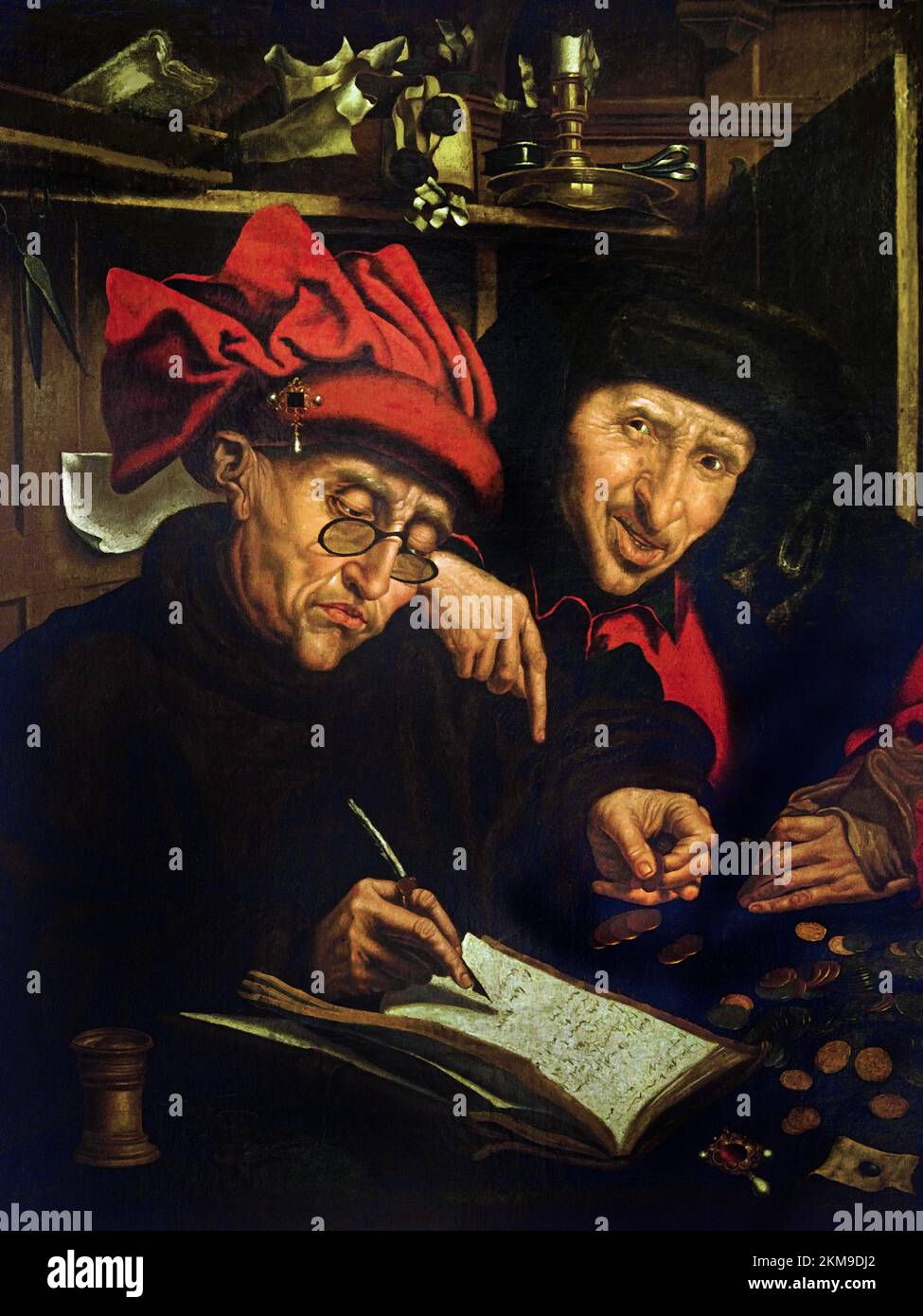 The ( Money, Gold, Silver, ) Marinus Claeszon VAN REYMERSWAELE, 1490 - 1546, Dutch, The Netherlands, Flemish, Belgium, Belgian, The Money Changer or The Tax Collectors Stock Photo