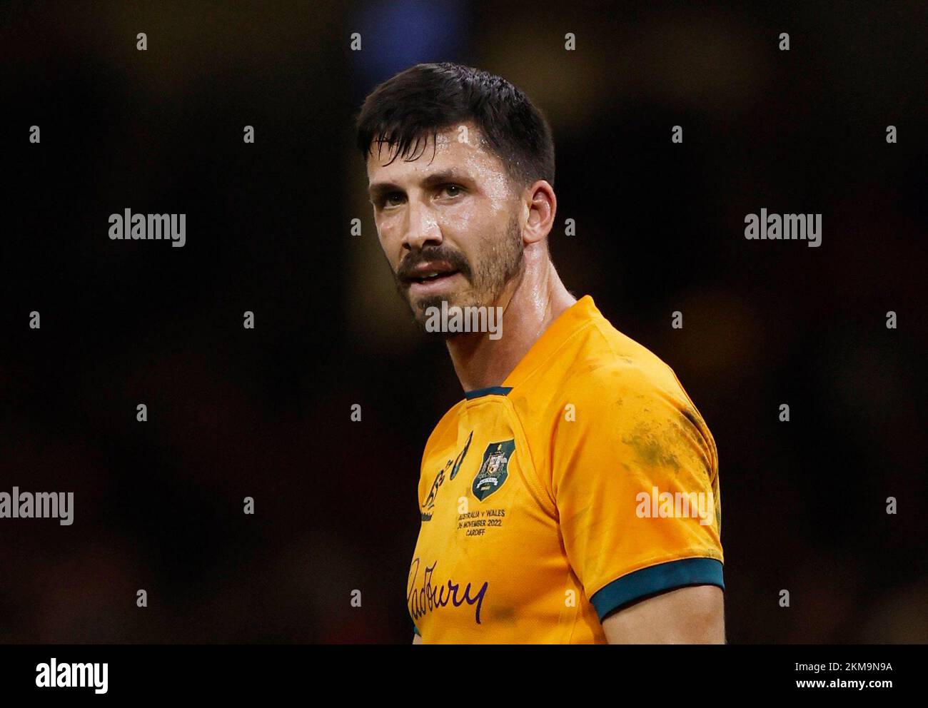 Rugby Union - International - Wales v Australia - Principality Stadium, Cardiff, Wales, Britain - November 26, 2022 Australia's Jake Gordon reacts after being shown a yellow card Action Images via Reuters/Andrew Couldridge Stock Photo