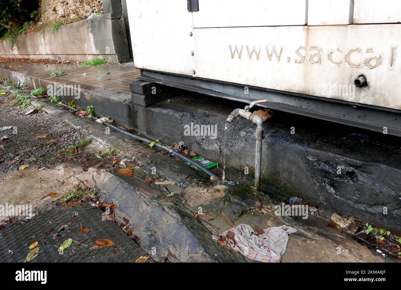 Beirut, Lebanon. 25th Nov, 2022. A tap of water seen in a street of