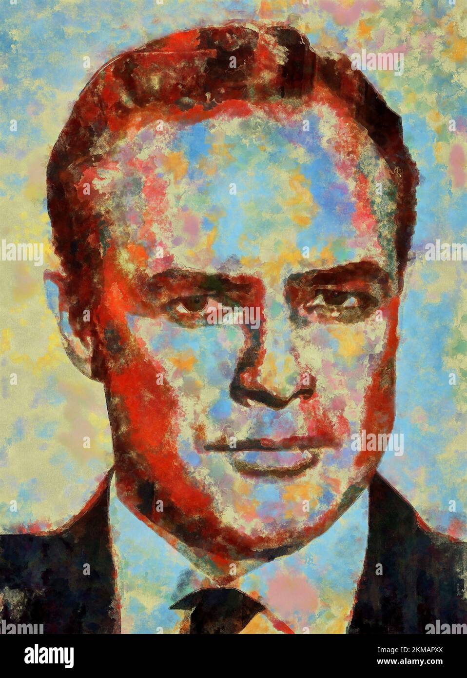 Illustrations  Portrait Marlon Brando, American actor Stock Photo
