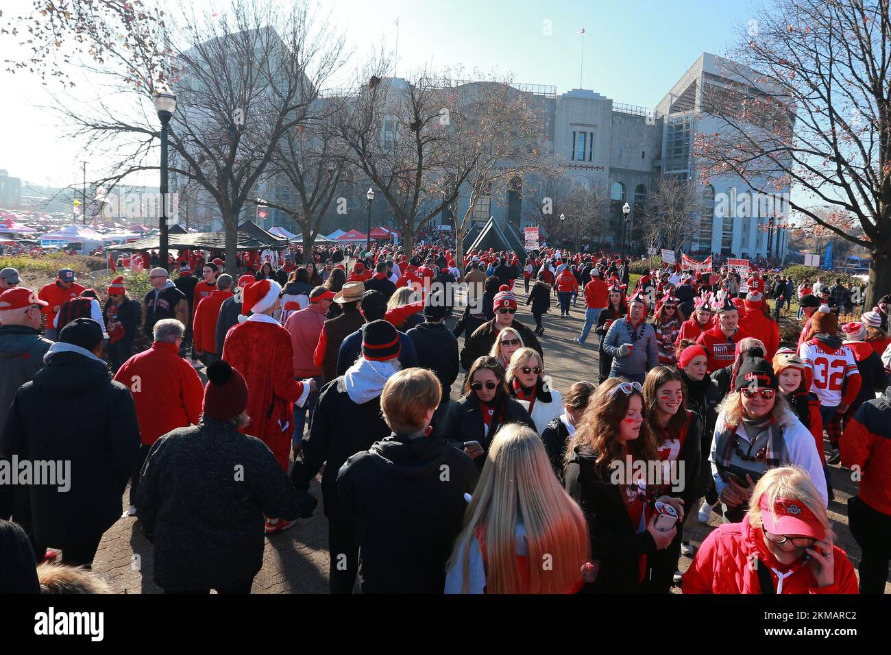 Columbus, United States. 26th Nov, 2022. Ohio State Buckeyes fans make their way to Ohio Stadium for the Buckeyes game against the Michigan Wolverines in Columbus, Ohio on Saturday, November 26, 2022. Photo by Aaron Josefczyk/UPI Credit: UPI/Alamy Live News Stock Photo