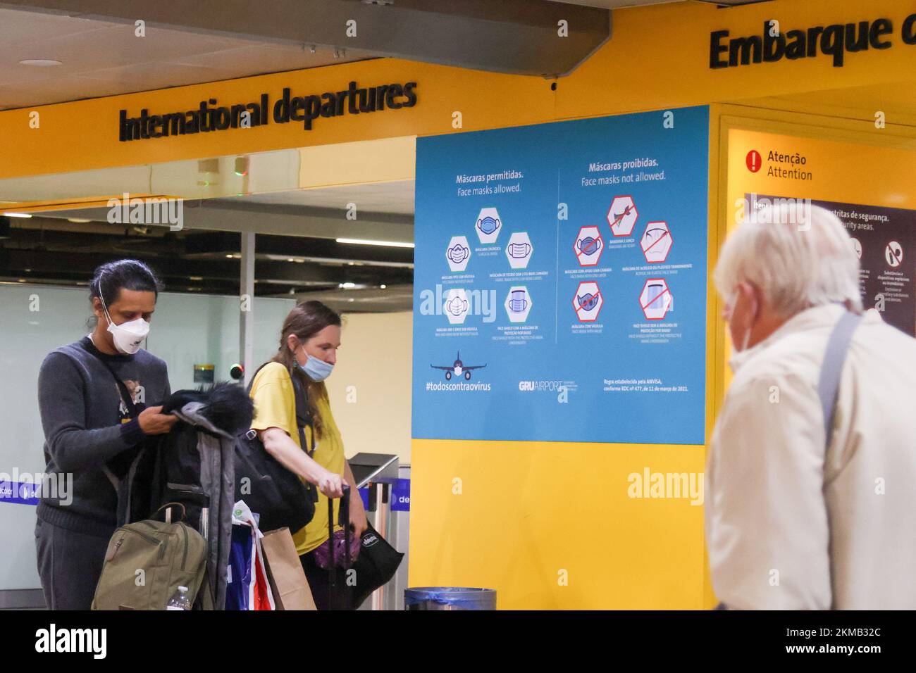 Passengers movement at the Guarulhos Airport in São Paulo, Brazil, on November 25, 2022, after