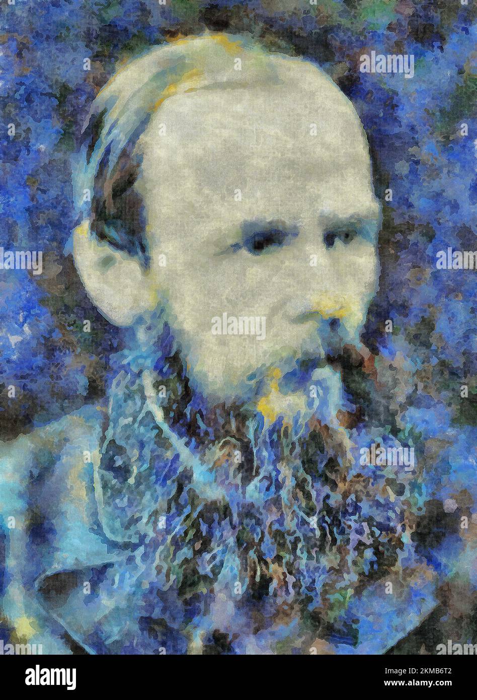 Illustrations Portrait Fyodor Mikhailovich Dostoevsky, Russian writer