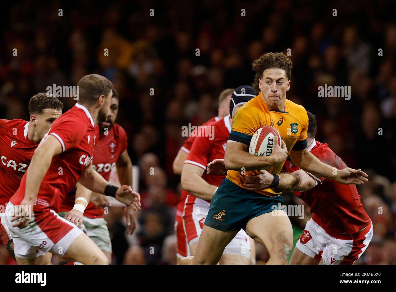 Rugby Union - International - Wales v Australia - Principality Stadium, Cardiff, Wales, Britain - November 26, 2022 Australia's Mark Nawaqanitawase in action before scoring their third try Action Images via Reuters/Andrew Couldridge Stock Photo