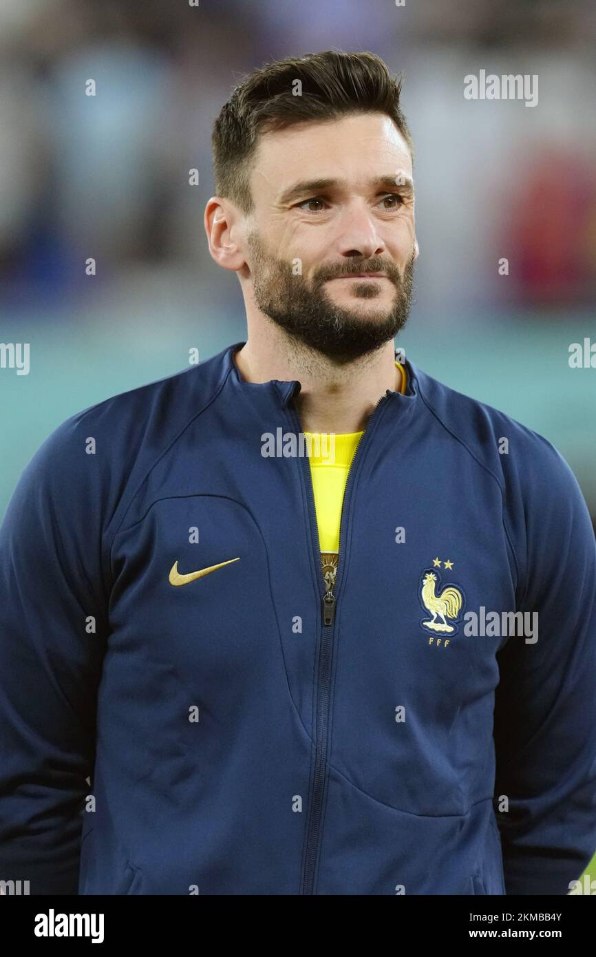 France goalkeeper Hugo Lloris lines up before the FIFA World Cup Group D match at Stadium 974 in Doha, Qatar. Picture date: Saturday November 26, 2022. Stock Photo