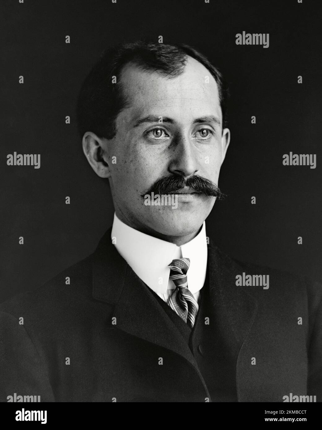 A portrait photograph of Orville Wright at Wright brothers, by Wilbur Wright. 1905. Stock Photo