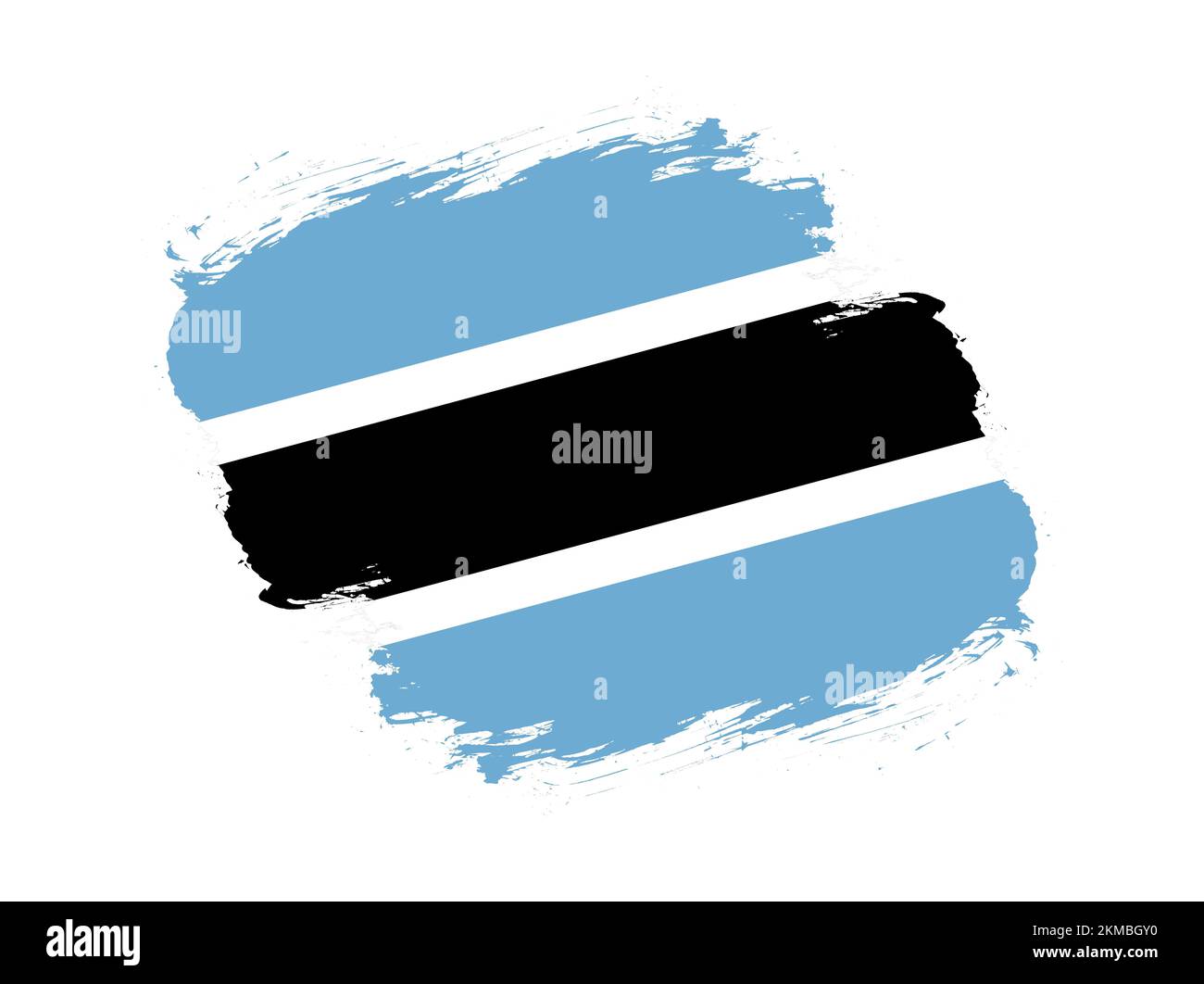 Stroke brush textured flag of botswana on white background Stock Photo ...