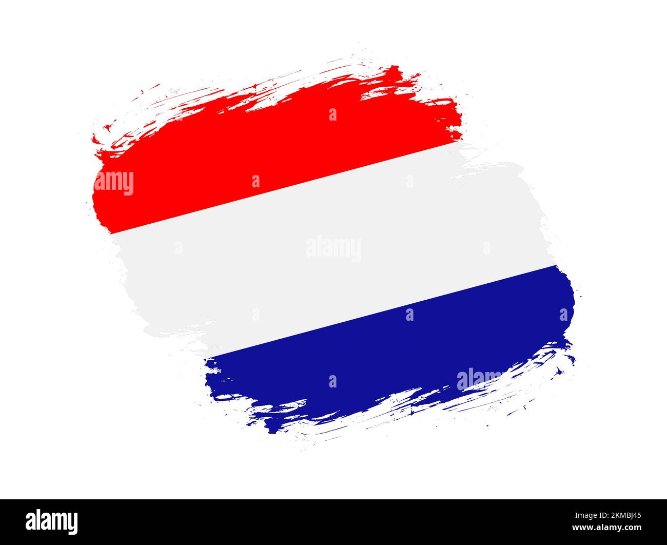 Stroke brush textured flag of croatia on white background Stock Photo