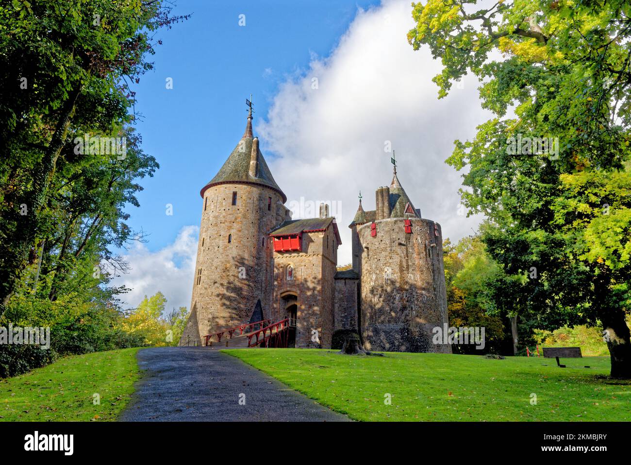 Castell Coch or Castle Coch - The Red Castle, Tongwynlais, Cardiff, Wales, United Kingdom, Europe - 15th of October 2022 Stock Photo
