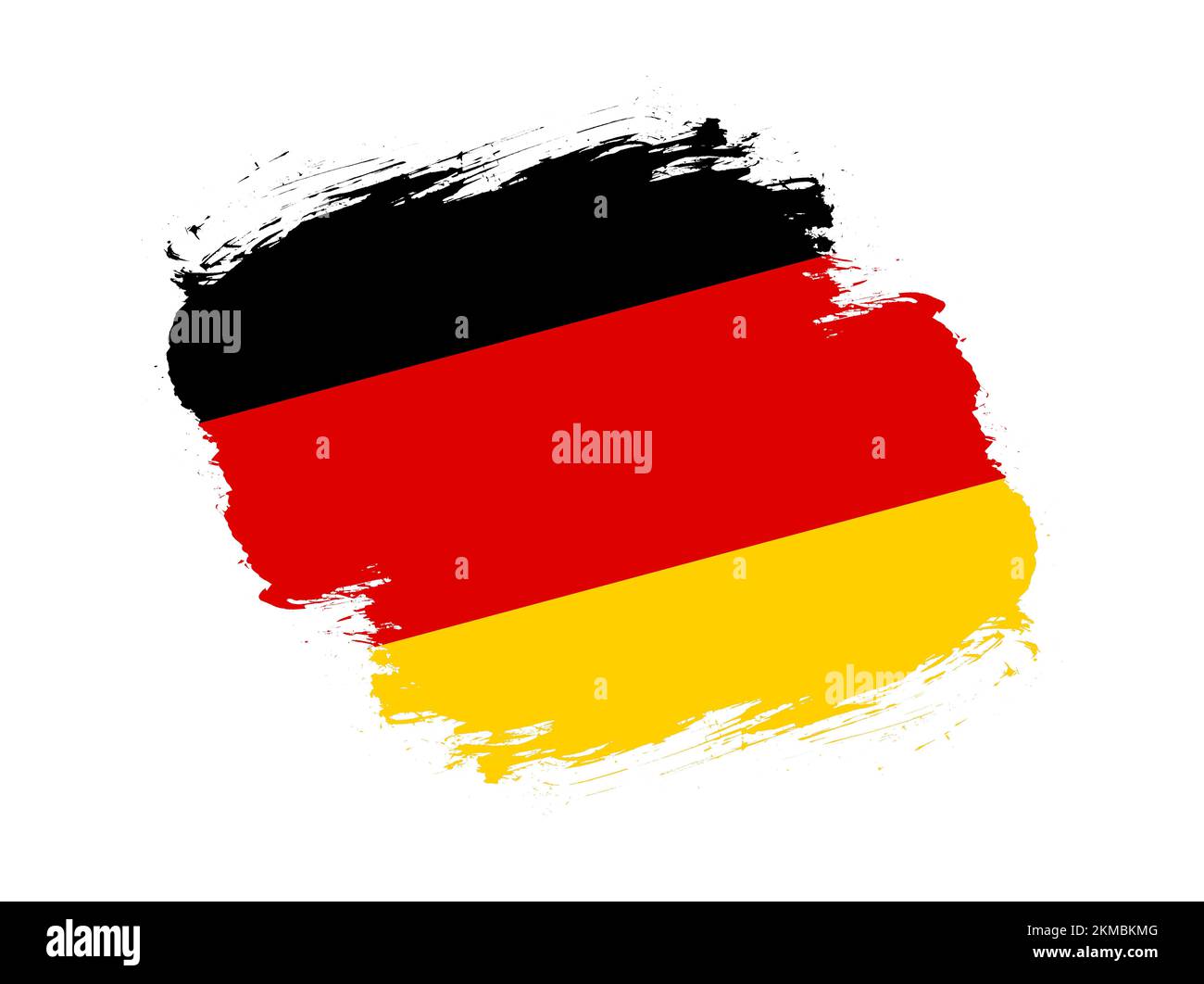 Stroke brush textured flag of germany on white background Stock Photo ...