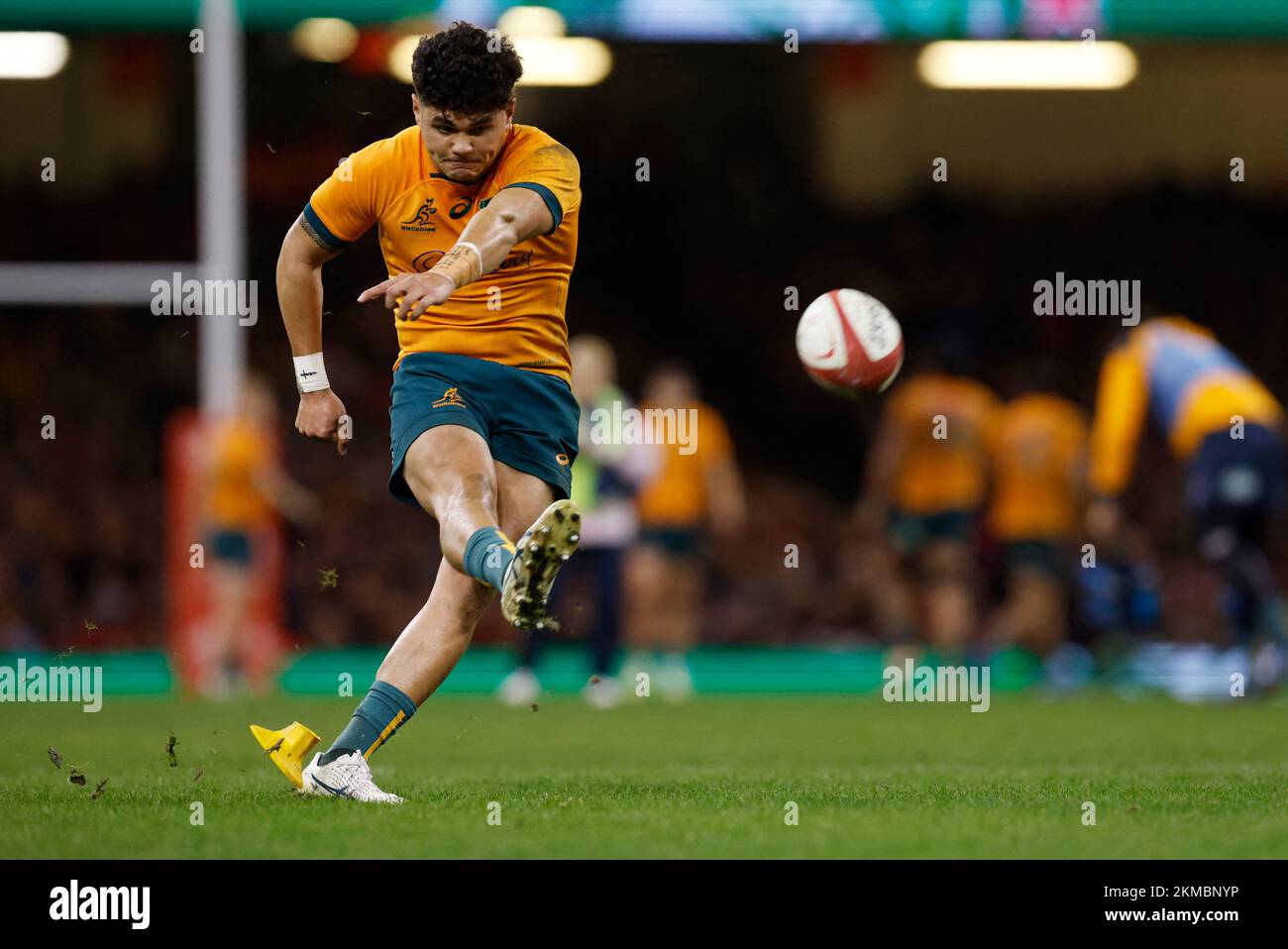 Rugby Union - International - Wales v Australia - Principality Stadium, Cardiff, Wales, Britain - November 26, 2022 Australia's Noah Lolesio converts a try Action Images via Reuters/Andrew Couldridge Stock Photo