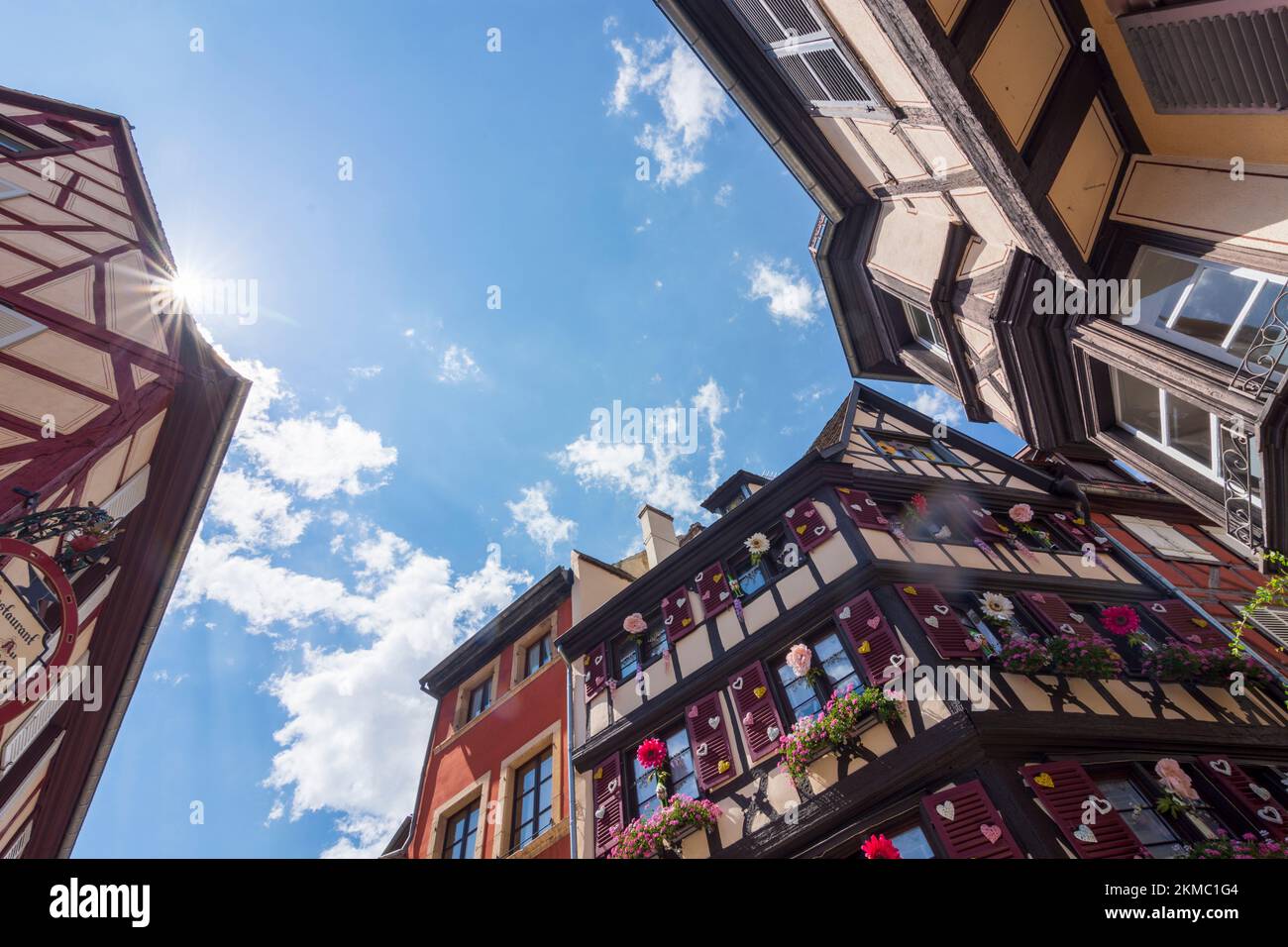Half timbered houses at rue des marchands merchants street hi-res stock ...