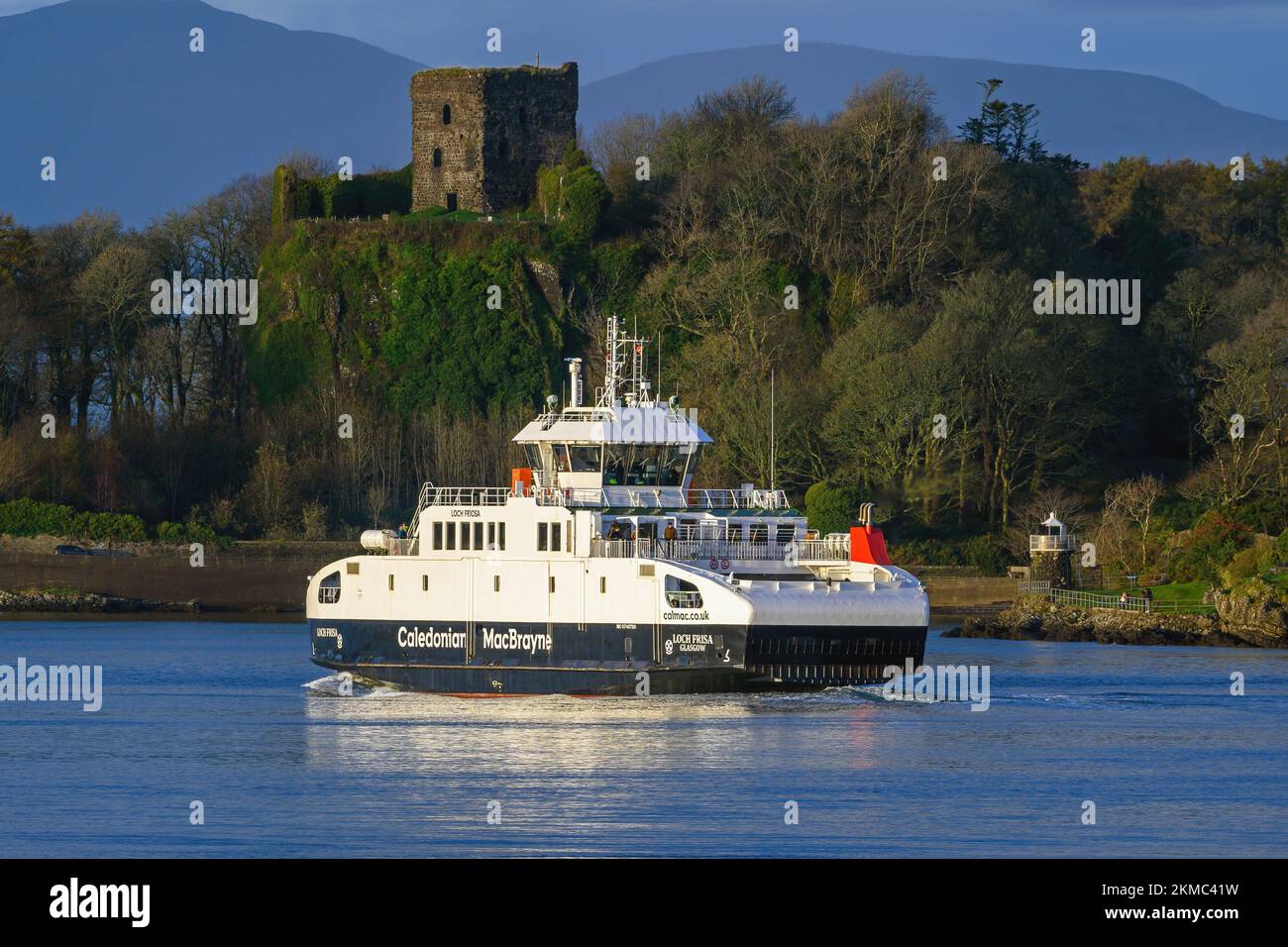 Loch Frisa is a ferry operated by Caledonian MacBrayne between Oban and the Isle of Mull in Scotland. Stock Photo