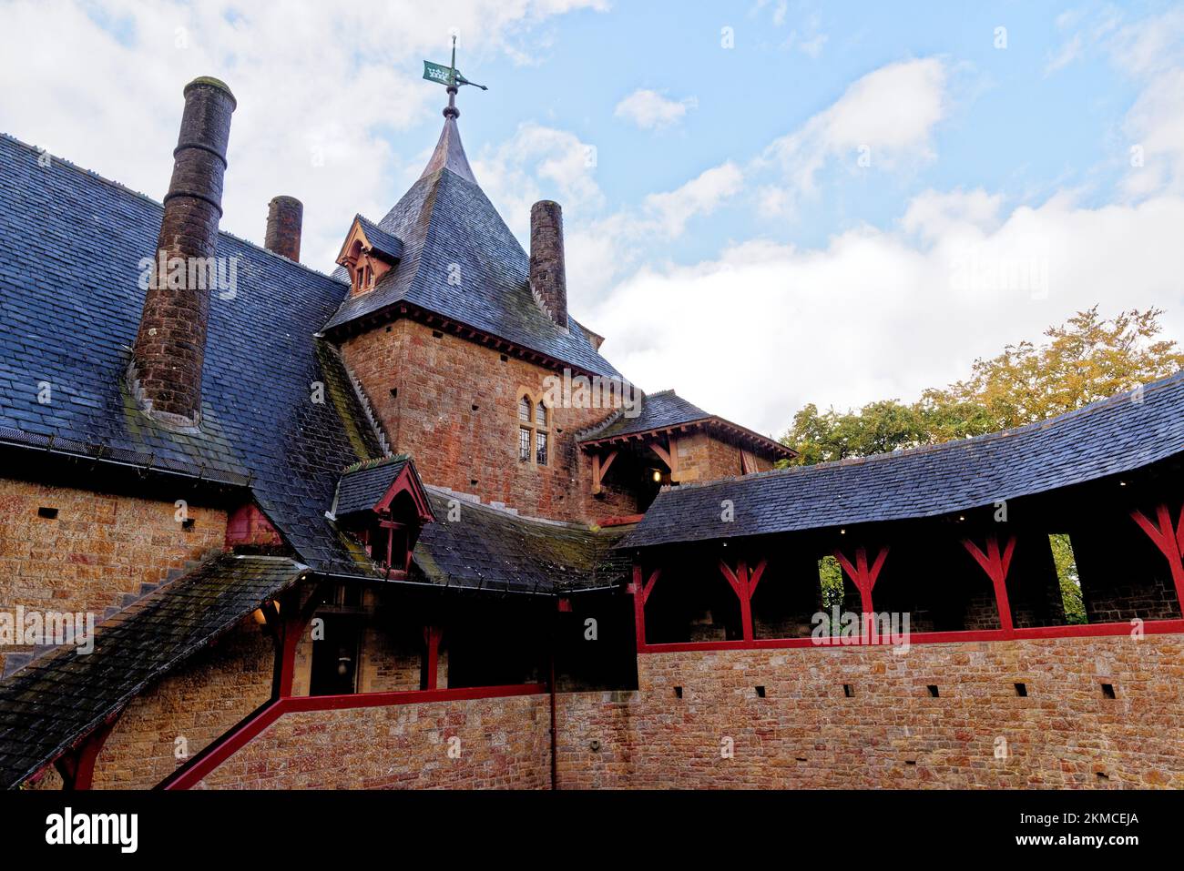 Castell Coch or Castle Coch - The Red Castle, Tongwynlais, Cardiff, Wales, United Kingdom, Europe - 15th of October 2022 Stock Photo