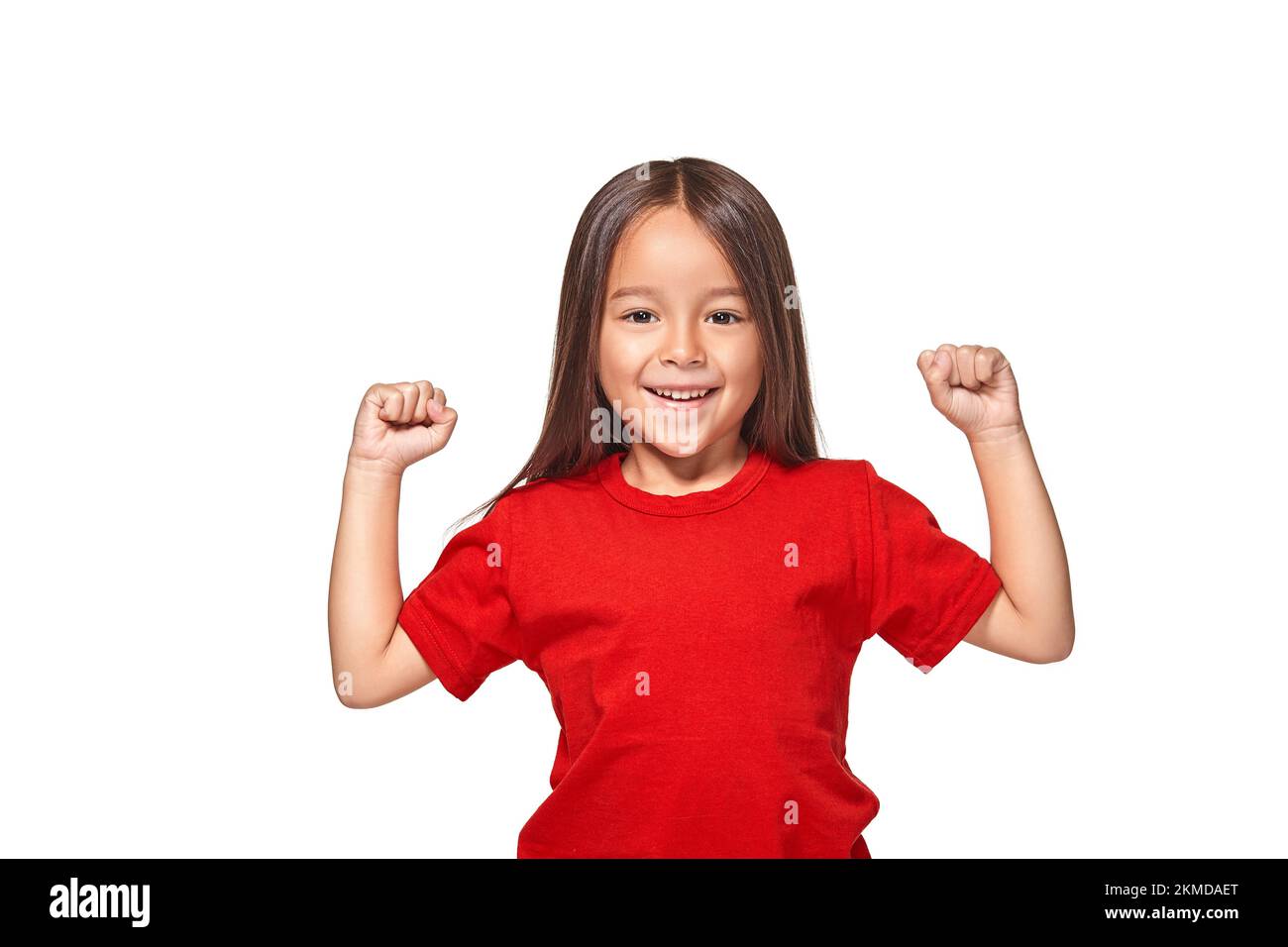 Studio portrait of a happy little girl Stock Photo - Alamy