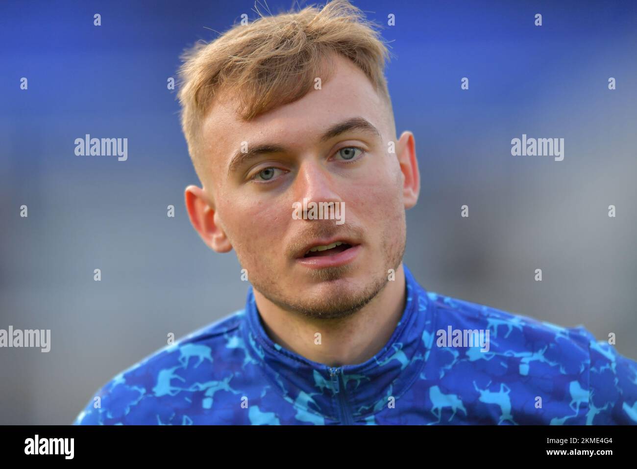 Hartlepool, UK. 19th Nov, 2022. Hartlepool United's Brody Paterson warming up before the FA Cup Second Round match between Hartlepool United and Harrogate Town at Victoria Park, Hartlepool on Saturday 26th November 2022. (Credit: Scott Llewellyn | MI News) Credit: MI News & Sport /Alamy Live News Stock Photo