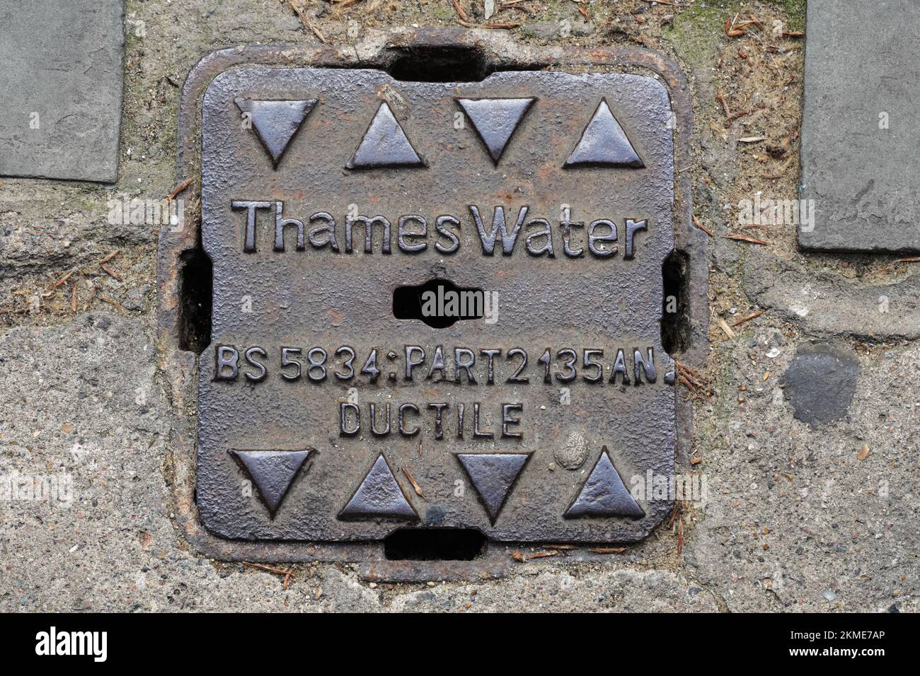 Thames Water manhole cover in London England United Kingdom UK Stock Photo