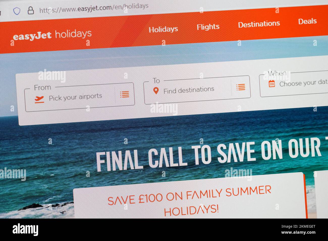 EasyJet website Stock Photo