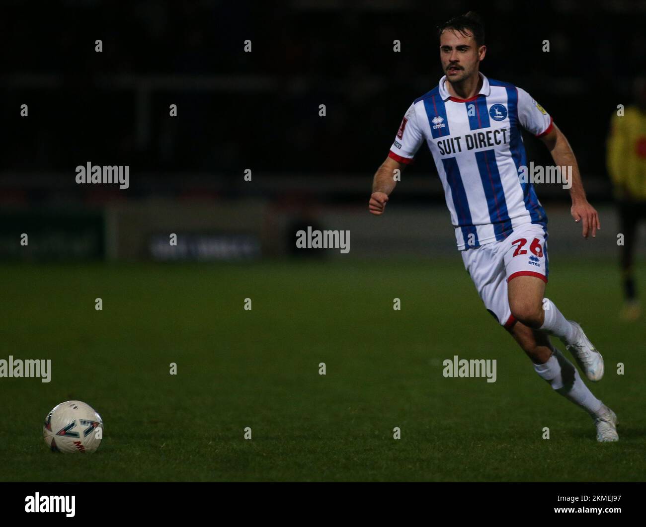 Hartlepool United's Reghan Tumilty during the FA Cup Second Round between Hartlepool United and Harrogate Town at Victoria Park, Hartlepool on Saturday 26th November 2022. (Credit: Michael Driver | MI News) Credit: MI News & Sport /Alamy Live News Stock Photo