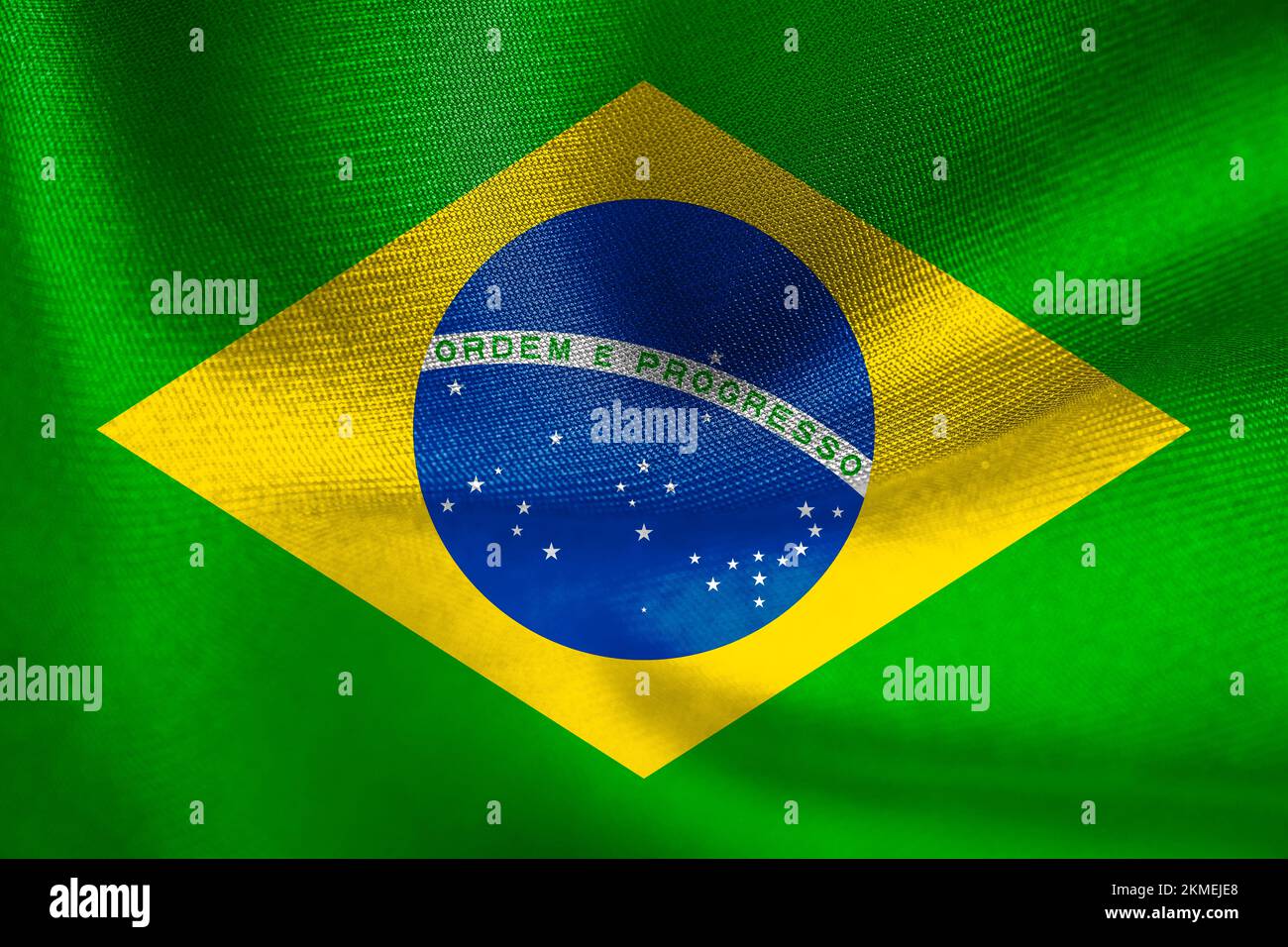 National flag Brazil , Brazil flag, fabric flag Brazil , 3D work and 3D