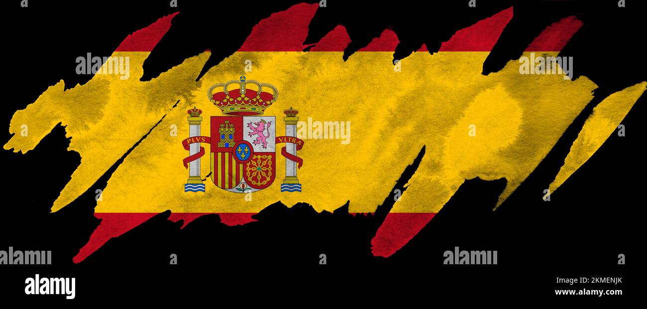 Spain Abstract Abstract symbol of the flag Spain on a black background Stock Photo - Alamy