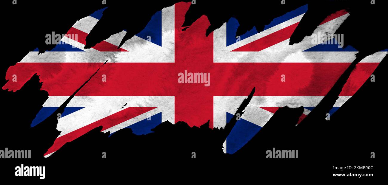 Abstract symbol of the flag Great Britain on a black background Stock Photo