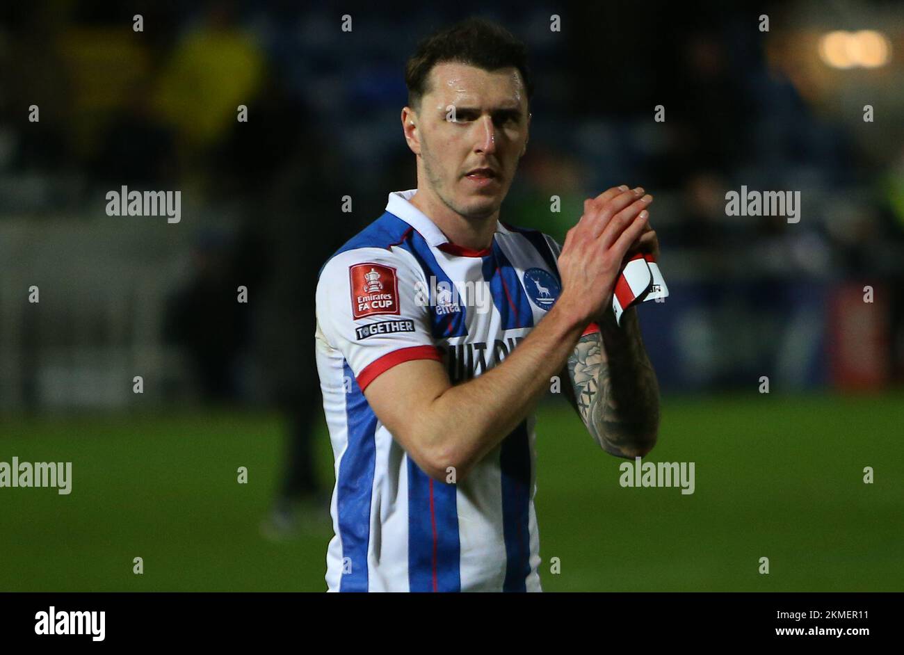 Hartlepool United's Callum Cooke during the FA Cup Second Round between Hartlepool United and Harrogate Town at Victoria Park, Hartlepool on Saturday 26th November 2022. (Credit: Michael Driver | MI News) Credit: MI News & Sport /Alamy Live News Stock Photo
