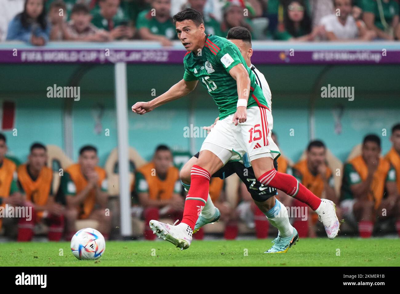 Hector Moreno of Mexico during the FIFA World Cup, Qatar. , . in Lusail, Qatar. (Photo by Bagu Blanco/PRESSIN) Credit: Sipa USA/Alamy Live News Stock Photo