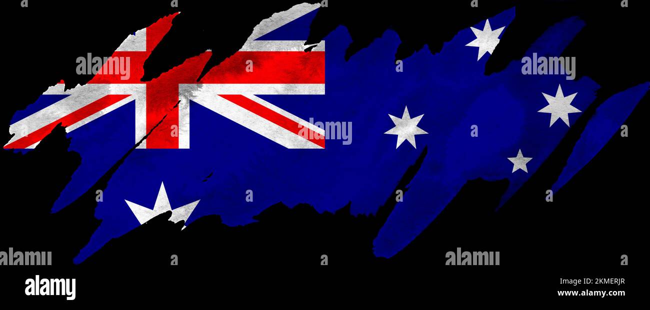 Abstract symbol of the flag Australia on a black background Stock Photo ...