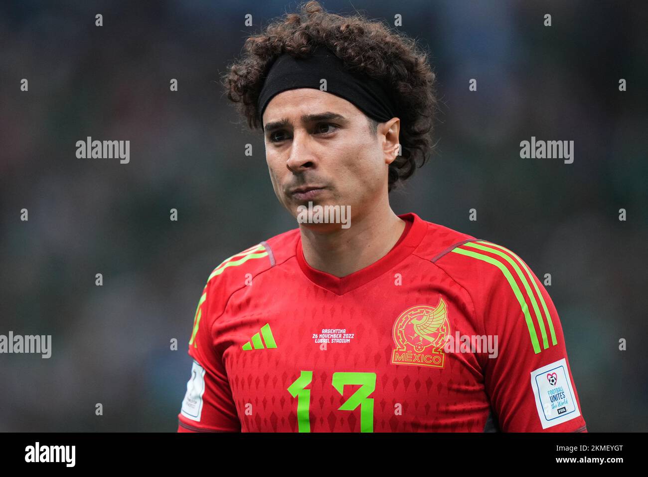 Guillermo Ochoa of Mexico during the FIFA World Cup Qatar 2022 match, Group C, between Argentina and Mexico played at Lusail Stadium on Nov 26, 2022 in Lusail, Qatar. (Photo by Bagu Blanco / PRESSIN) Credit: PRESSINPHOTO SPORTS AGENCY/Alamy Live News Stock Photo