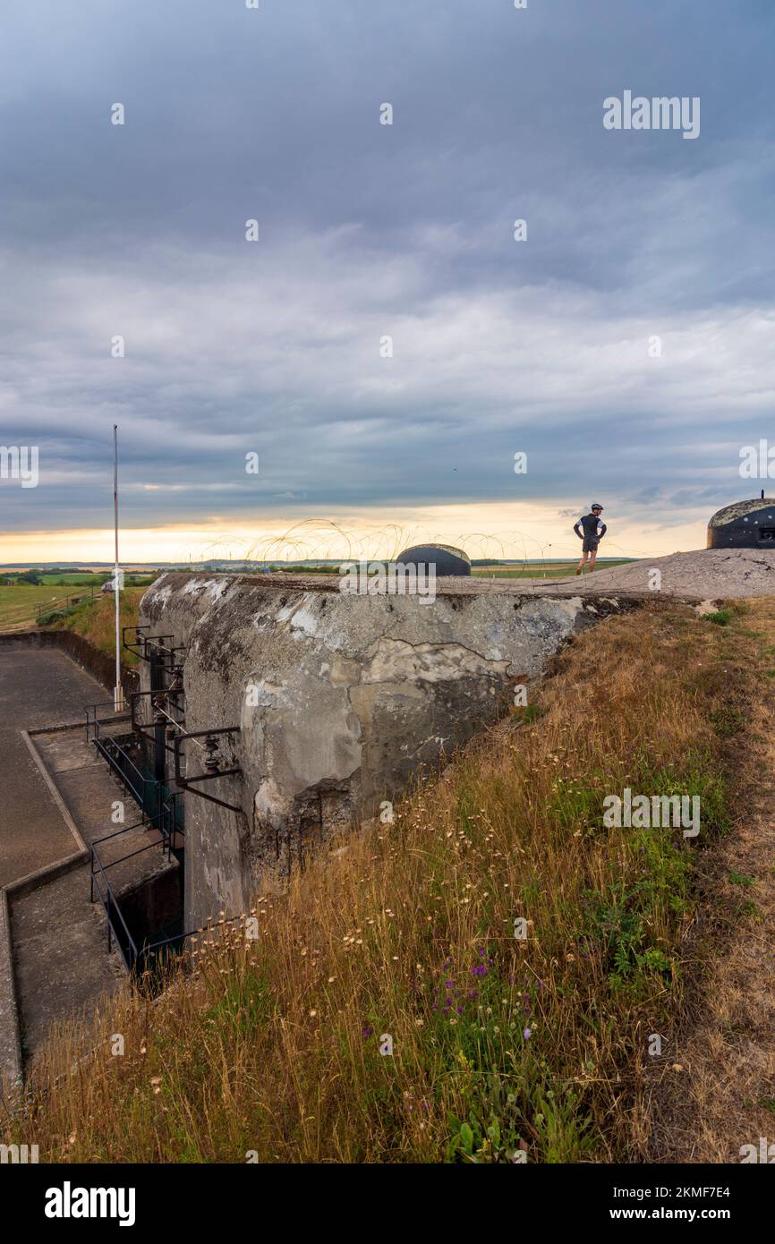 Rohrbach-les-Bitche (Rohrbach b. Bitsch): Ouvrage de Rohrbach or fort Casso of the Maginot Line, block 2 in Lorraine (Lothringen), Moselle (Mosel), Fr Stock Photo